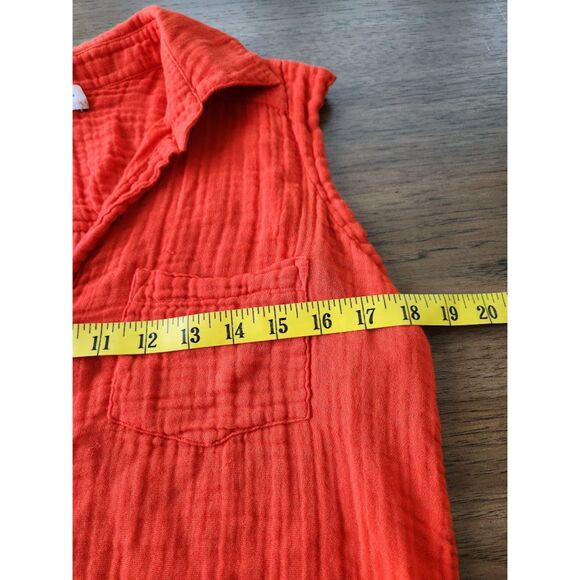 Michael Stars monique button-up sleeveless shirt - black‎ | Size XS - Picture 7 of 7